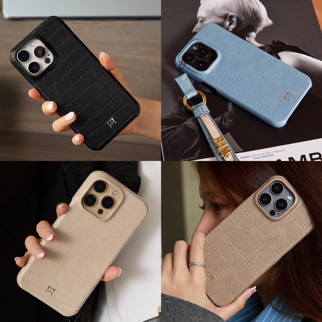 (14 series)MUSE Croc Phone Case With MagRing EARTH TONE