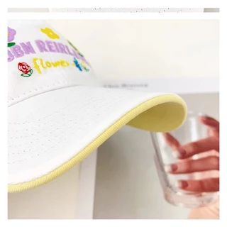 หมวกแก็ป หมวกแก๊ป ลายปักดอกไม้เล็ก ๆ สีสันสวยงาม แฟชั่นเกาหลี ใส่ได้ทั้งชายหญิง