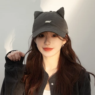 หมวกแก็ป มีหูแมว คุณภาพสูง 6 สี ใส่แล้วรู้หน้าเดียว ปัก New 2025