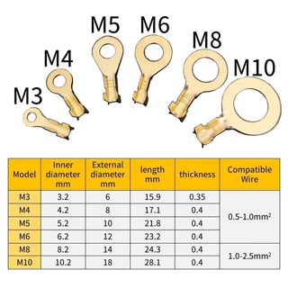 หางปลาเชื่อมต่อสายไฟ ทองเหลือง ไม่หุ้มฉนวน L352