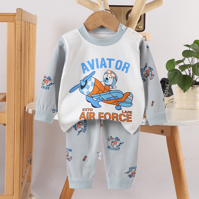 ชุดนอนเด็ก ชุดลำลองเด็ก ลายการ์ตูน สไตล์สนุก ผ้านิ่มนุ่ม ไซส์73-100มีกระดุมที่ไหล่ - รูปที่ 7