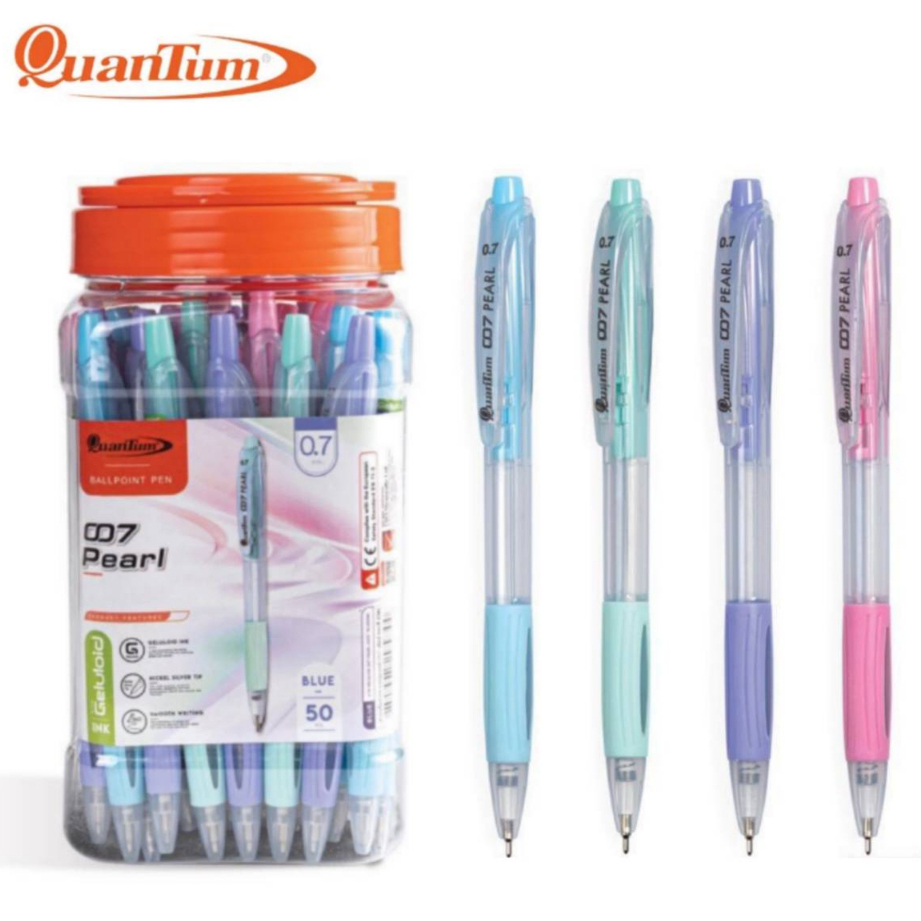 Quanyum ปากกา 007 pearl 50 ด้าม หมึกน้ำเงิน 0.7 มม.