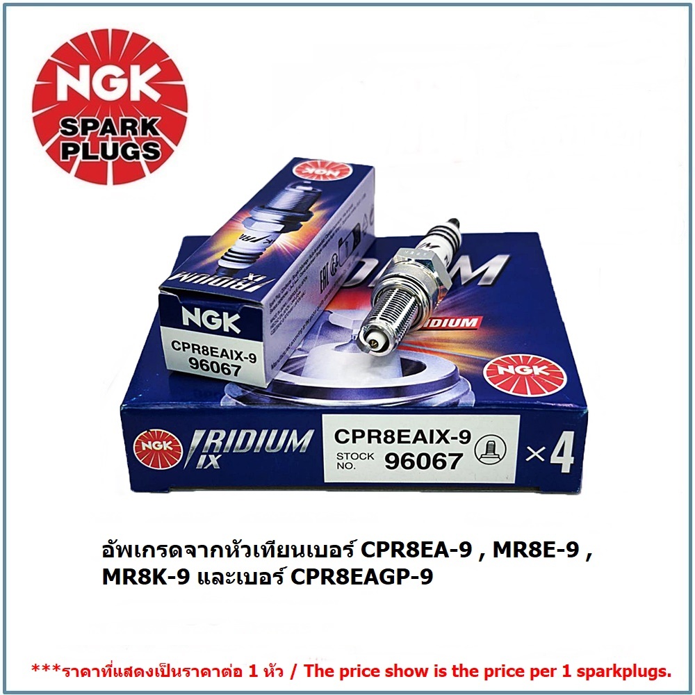 หัวเทียน IRIDUIM IX NGK CPR8EAIX-9  STOCK No.96067 (ดูรายละเอียด)