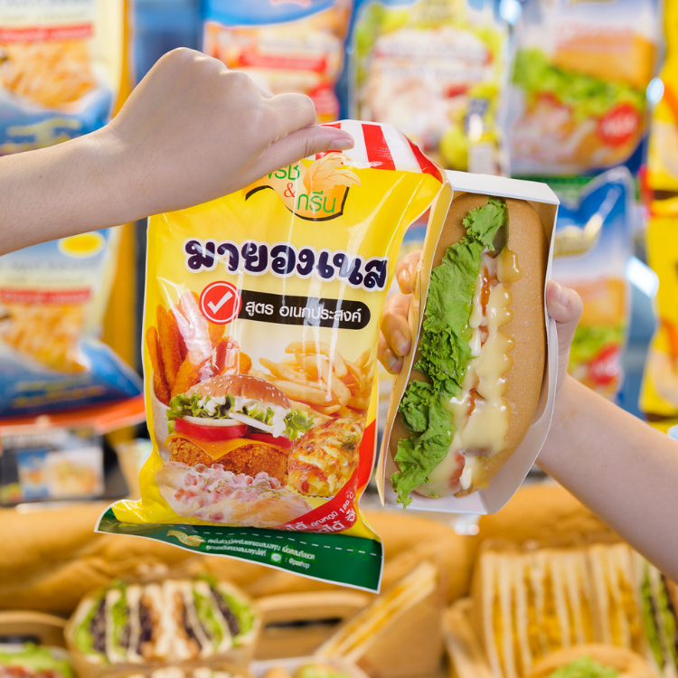 มีฮาลาล มายองเนส เฟรช&กรีน 800 กรัม สูตรอเนกประสงค์ All Purpose Mayonnaise อบได้ ราดได้ จิ้มได้ - รูปที่ 2