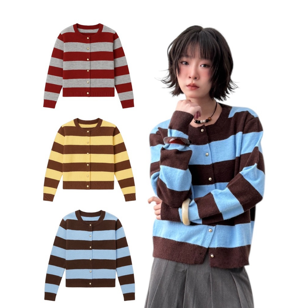 เสื้อคาดิแกน CHAMNIII รุ่น Rugby Cardigan