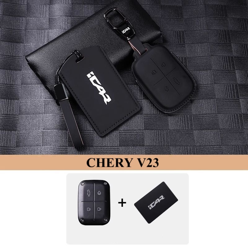 เคสหนังหุ้มกุญแจรีโมทและการ์ด NFC รถ CHERY V23 กันกระแทกได้อย่างดี