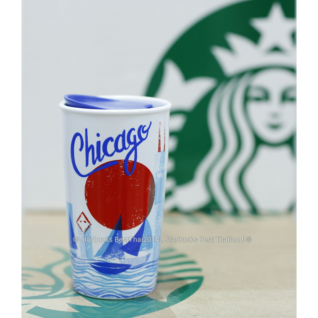 แก้วสตาร์บัคส์ เซรามิคมัค 2 ชั้น คอลเลคชั่น Starbucks USA Double wall ceramic mug 12 oz (Chicago)
