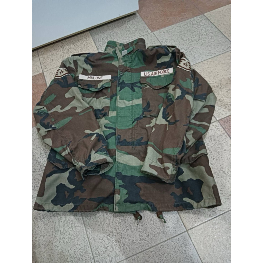 Vtg.'86 US. M65 Jacket coat cold weather Field Woodland Camouflage size Medium-Regular used