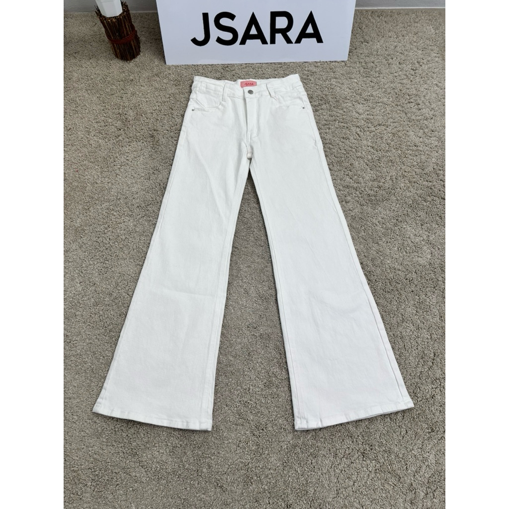 กางเกงยีนส์รุ่นยีนส์ขายาวสีขาวทรงขาม้า (little white Jeans) จากแบรนด์ JSARA 21760-2