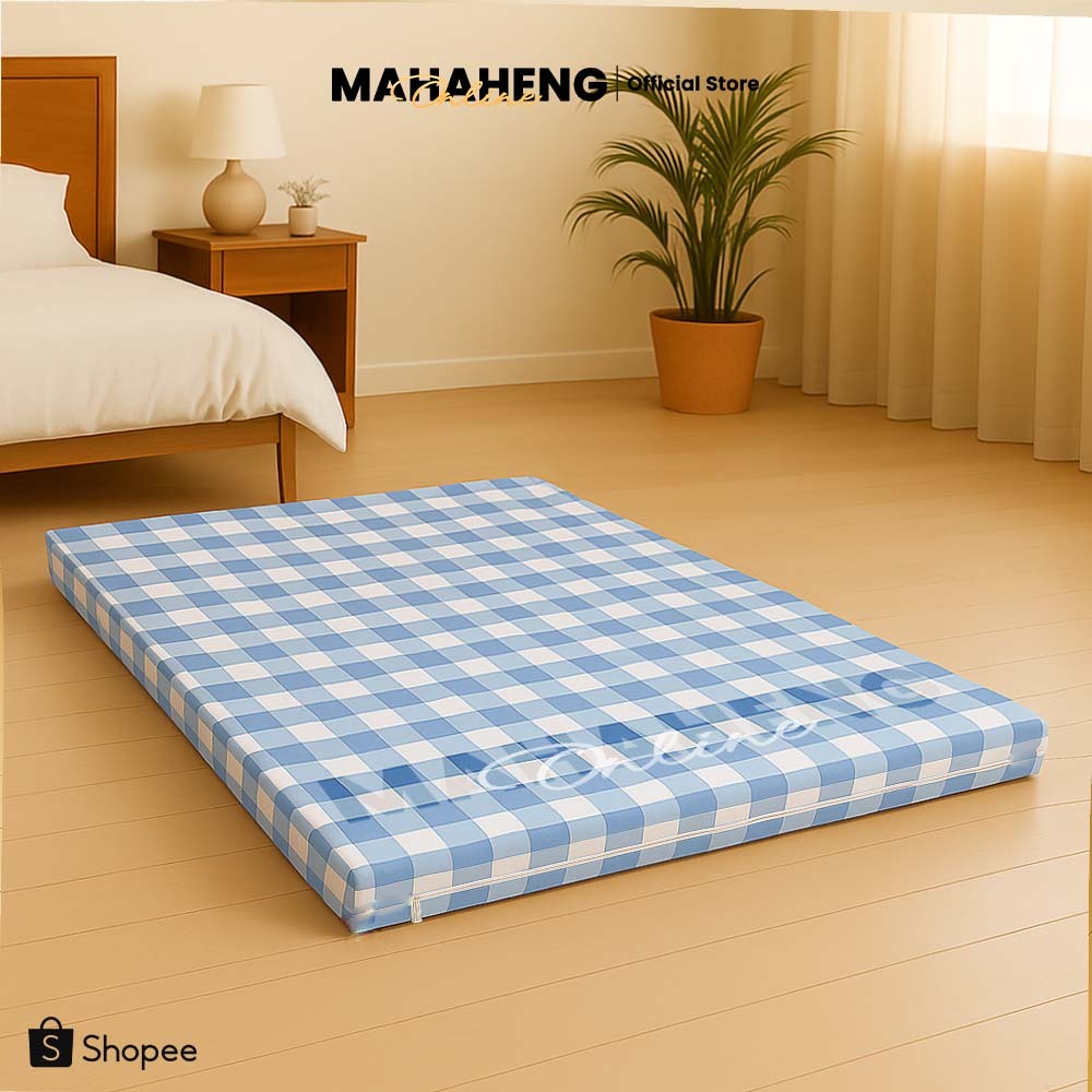 MAHAHENG ปลอกที่นอนปิคนิค ลายตารางและลายสก๊อต นุ่มลื่น ระบายอากาศดี ขนาด 3.5 / 5 / 6 ฟุต (เฉพาะปลอก)