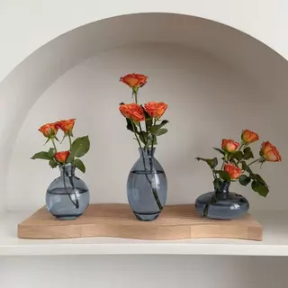 OurHome [พร้อมส่ง] แจกันแก้วทรงไม่สม่ำเสมอสไตล์ฝรั่งเศส French-style irregular glass vase ของแต่งบ้าน พร็อพถ่ายรูป ร้านก