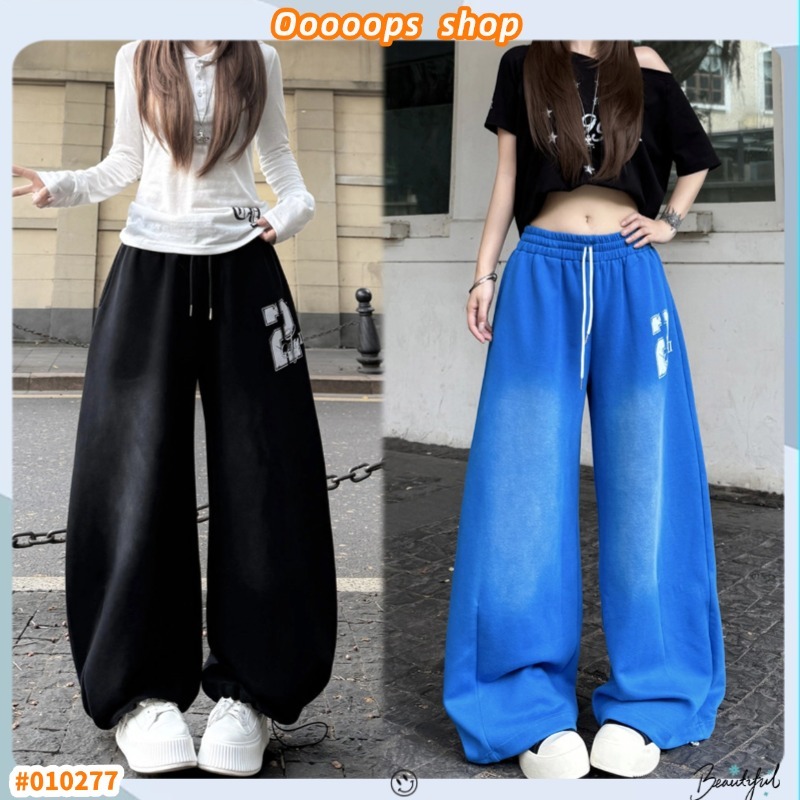 กางเกงกีฬา กางเกงติดพื้น เอวต่ำ เอวยังยืด ใส่สบาย สไตล์ลำลอง #01277