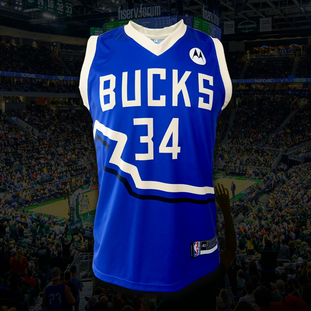เสื้อบาสเกตบอล NBA ทีม Milwaukee Bucks BK0265 รุ่น City Edition Antetokounmpo #34 ไซส์ S-5XL