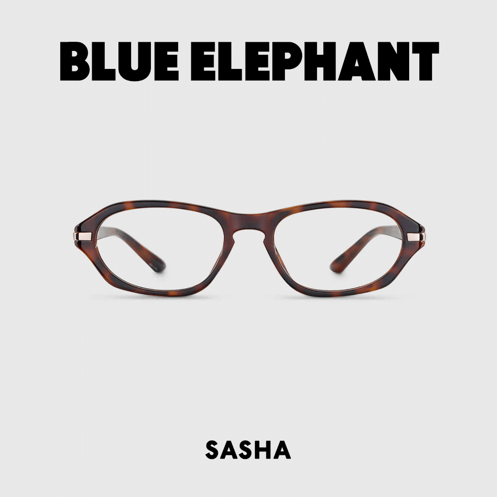 GLASSES FRAME BLUE ELEPHANT - SASHA (Black , Leopard)