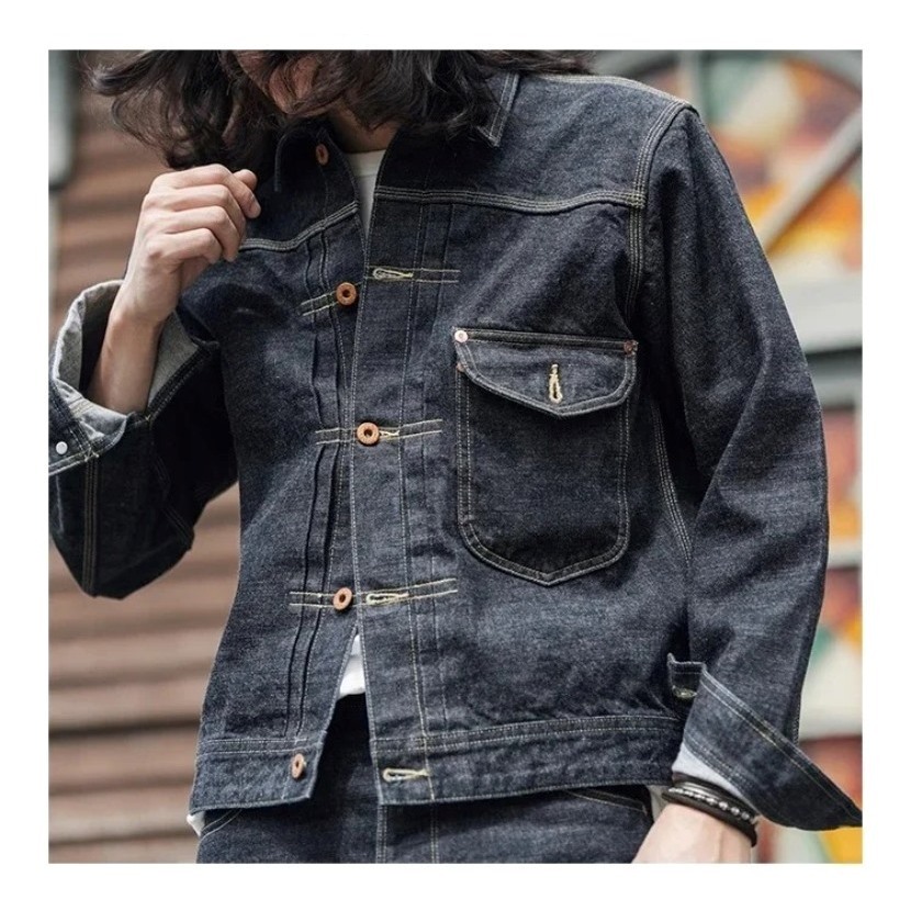 🔥 🔥 เสื้อแจ็คเก็ตยีนส์แนวคาวบอยวินเทจ Cowboy Selvedge Denim Jacket One Pocket 🔥 🔥