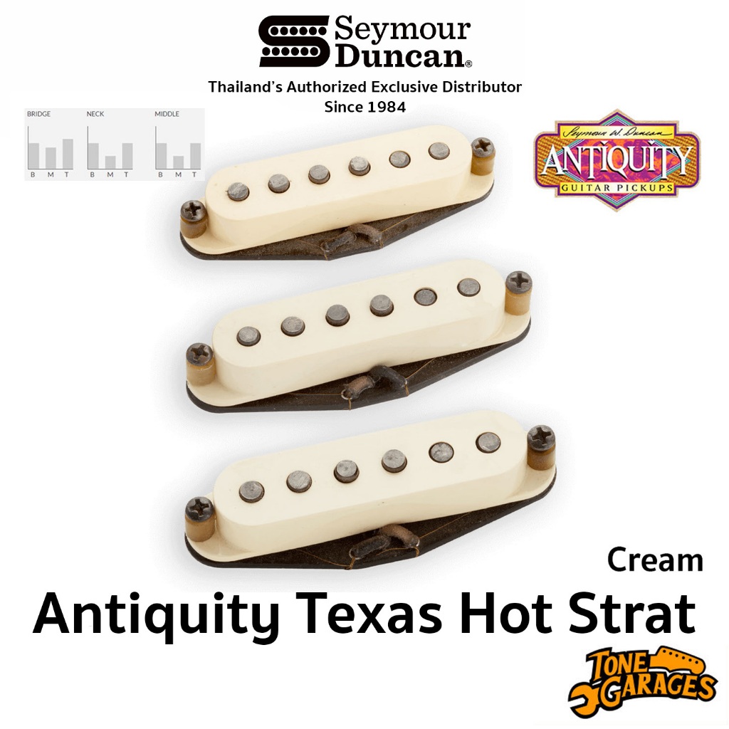 Seymour Duncan Antiquity Strat Texas Hot Single Coil Pickups Neck/Mid/Bridge/Set ปิ๊กอัพของแท้ Made in USA