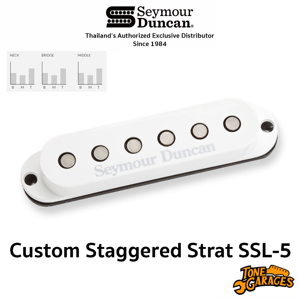 Seymour Duncan Custom Staggered Strat SSL-5 Single Coil Pickup ปิ๊กอัพกีต้าร์ซิงเกิ้ลคอยล์