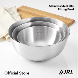 (ห่อหนามาก!) JRL ชามผสมสแตนเลส 304 มีขีดบอกปริมาตร ขนาด 920/1200/1600/2500/3000/4100 ml ชามสแตนเลส ชามสลัด