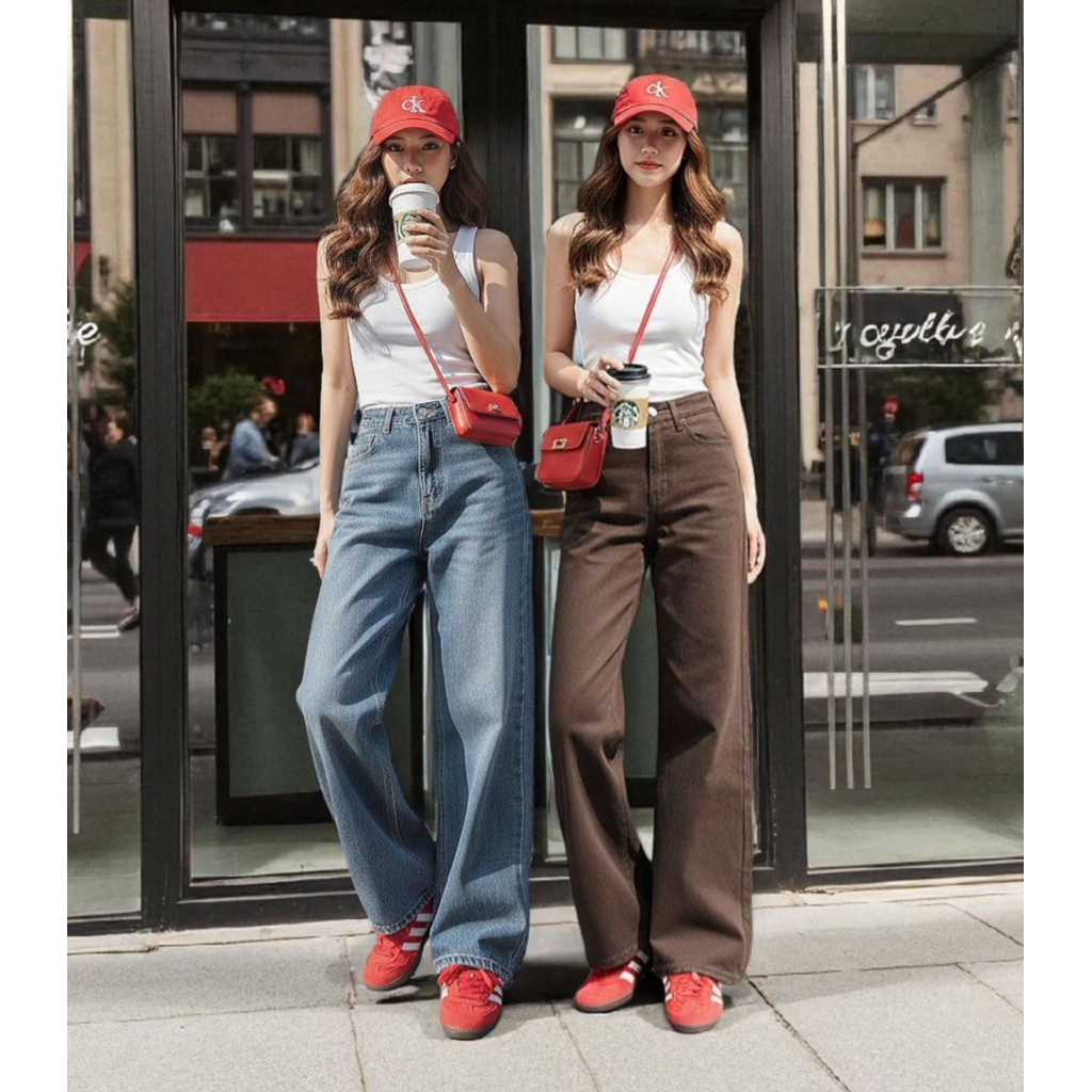 #240 Korea 100%  ยีนส์ขากระบอกตรงรุ่นล่าสุดสวยแบบสุดๆคร่าาา  แพทเทิลขากระบอกตรง ทรงสวยมากๆ​ รุ่นนี้​ COTTONCANDY