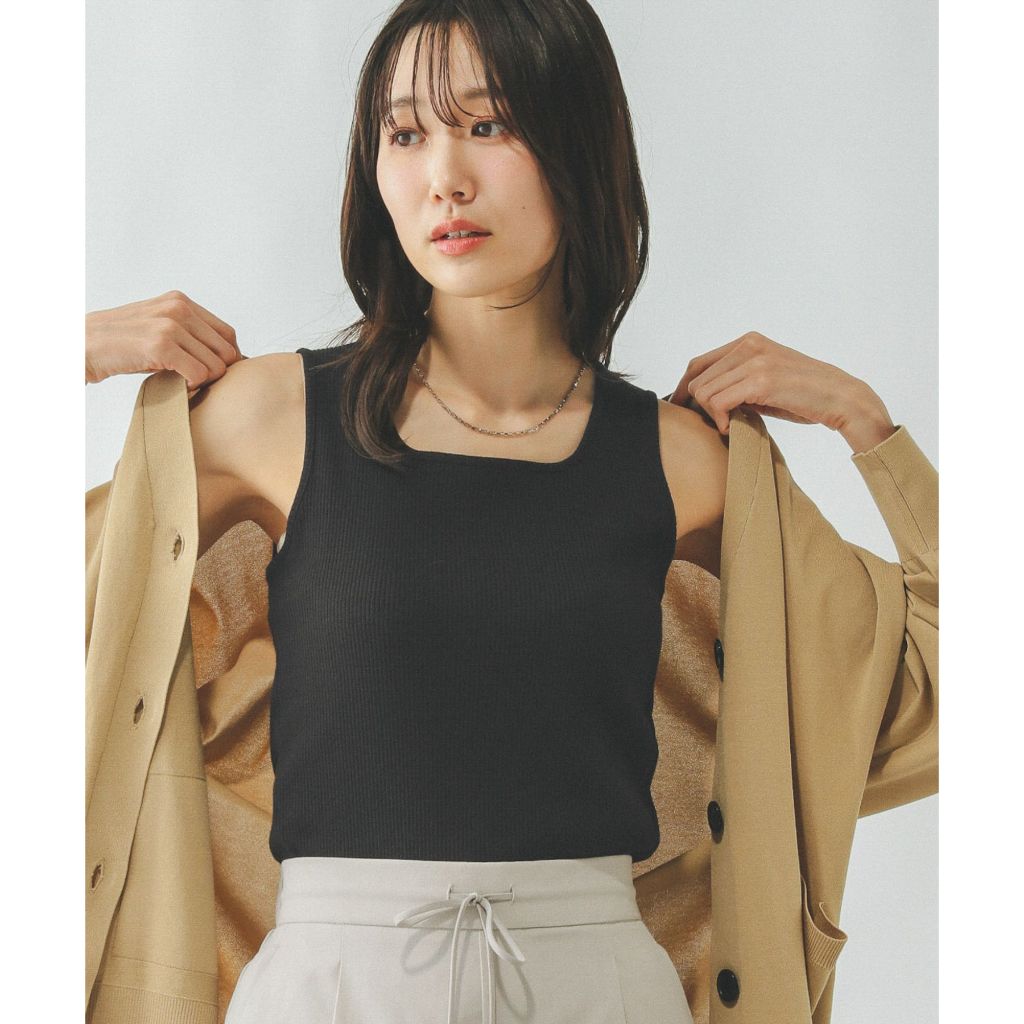 GLOBAL WORK เสื้อกล้ามทรงสี่เหลี่ยม ซับน้ำดี แห้งเร็ว Beautee Square Tank - รูปที่ 3