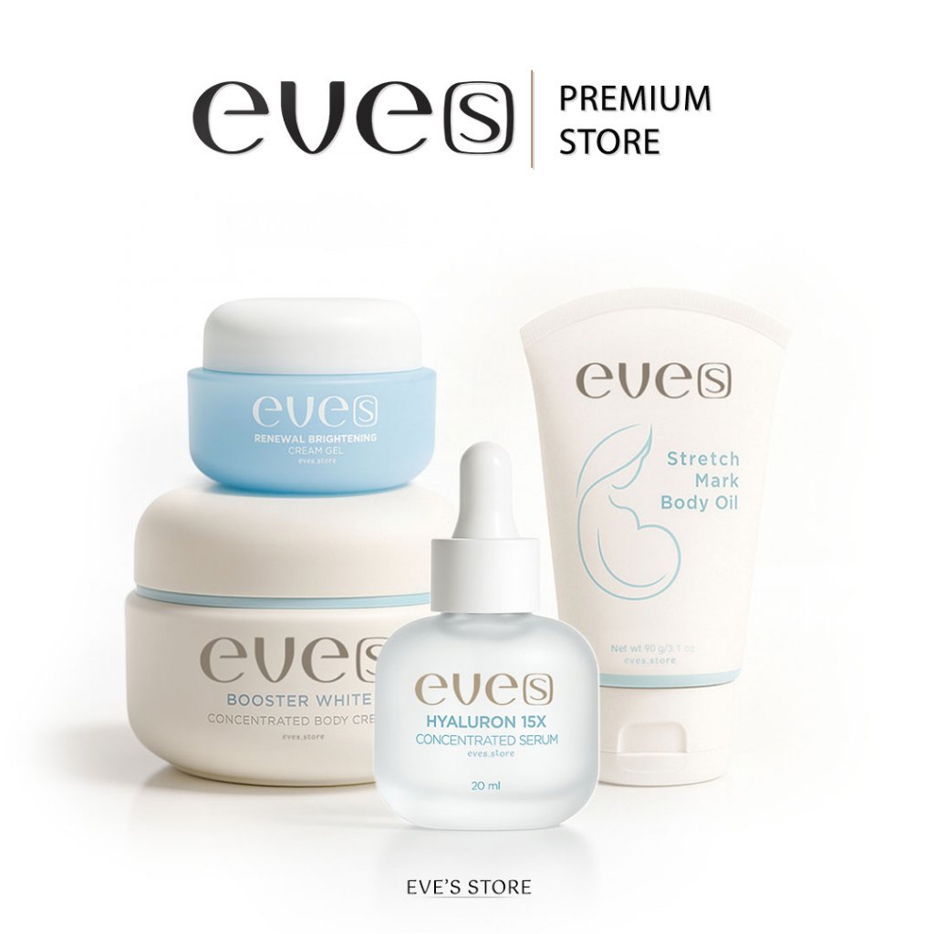 EVES อีฟส์ เซตคุณแม่ผิวหน้าผิวกายX4 ลดรอยแตกลาย รอยแผลเป็น ผิวหน้ากระจ่างใส คนท้องใช้ได้