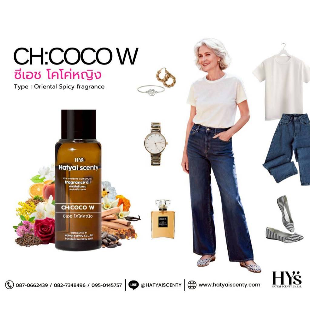หัวเชื้อน้ำหอม กลิ่น CH:COC W. ซีเอช โคโค่หญิง
