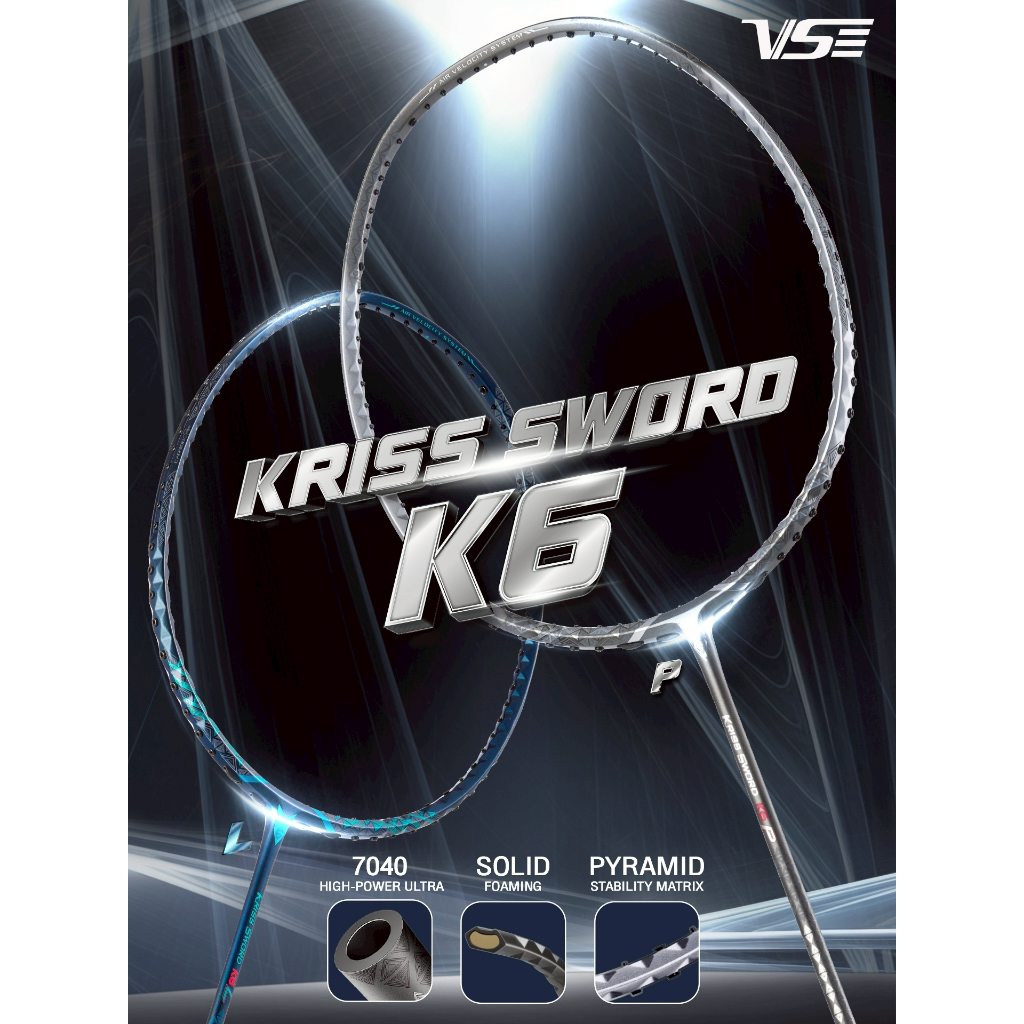ไม้แบดมินตัน VS KRISS SWORD K6 แถม เอ็น พันด้าม ซอง (โปรดอ่านรายละเอียดก่อนสั่ง)