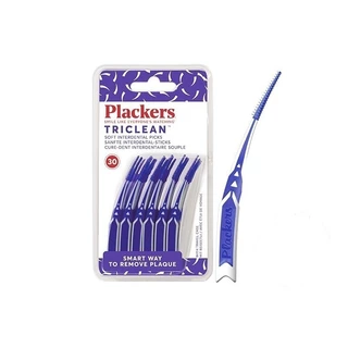 Plackers TriClean | ไม้ทำความสะอาดซอกฟัน แบบนุ่ม เข้าซอกฟันง่าย 1 แพ็ค/30 ชิ้น