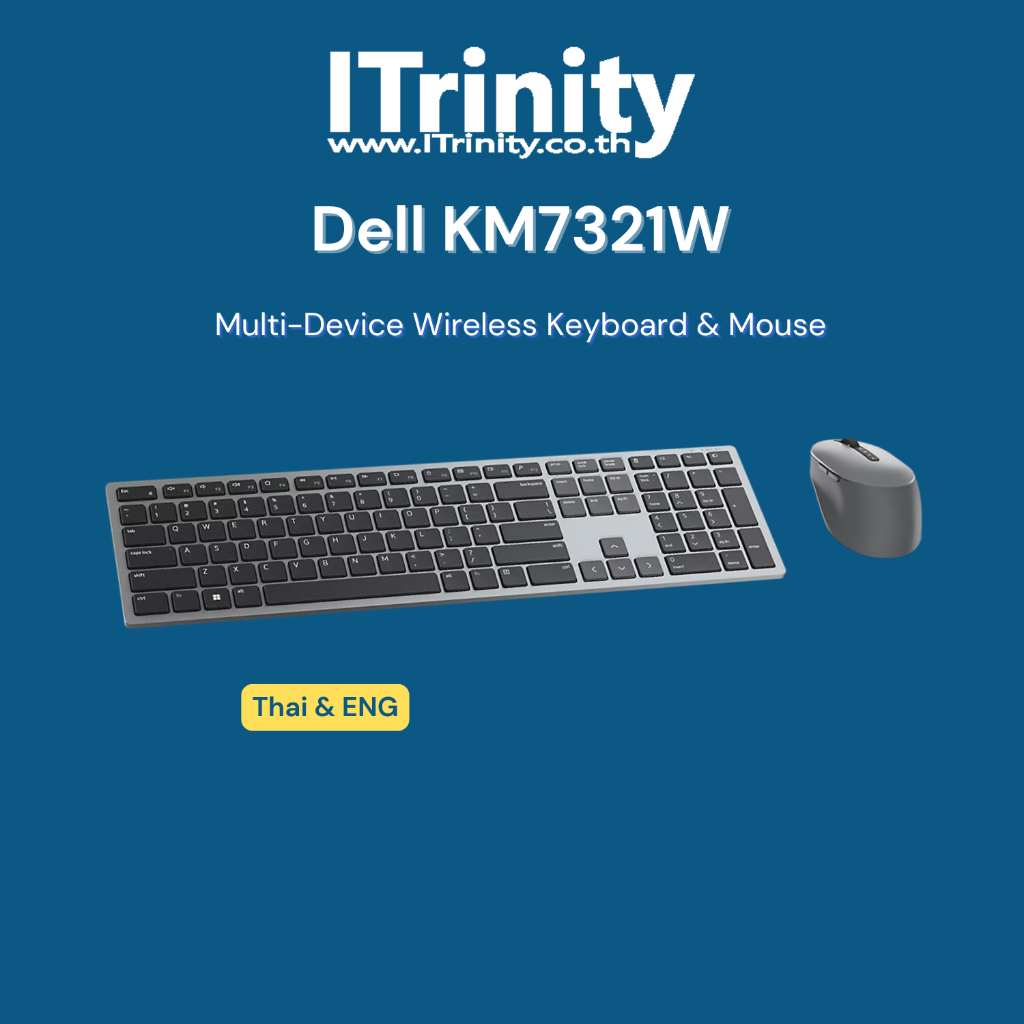 Dell KM7321W [Thai + English] Premier Multi-Device Wireless Keyboard [Wireless+bluetooth] เดลล์ คีย์