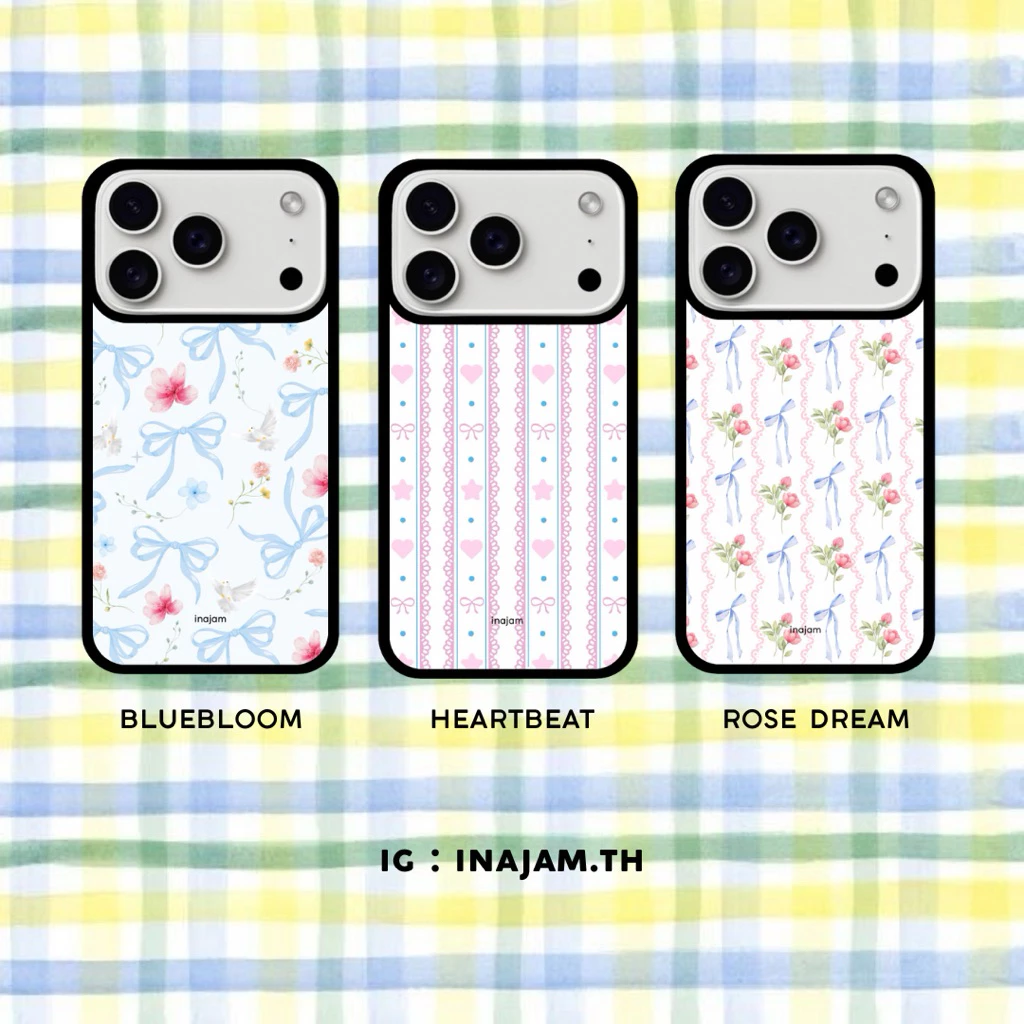 เคสไอโฟนแบรนด์ inajam Collection Roses Dream & Heartbeat & Bluebloom