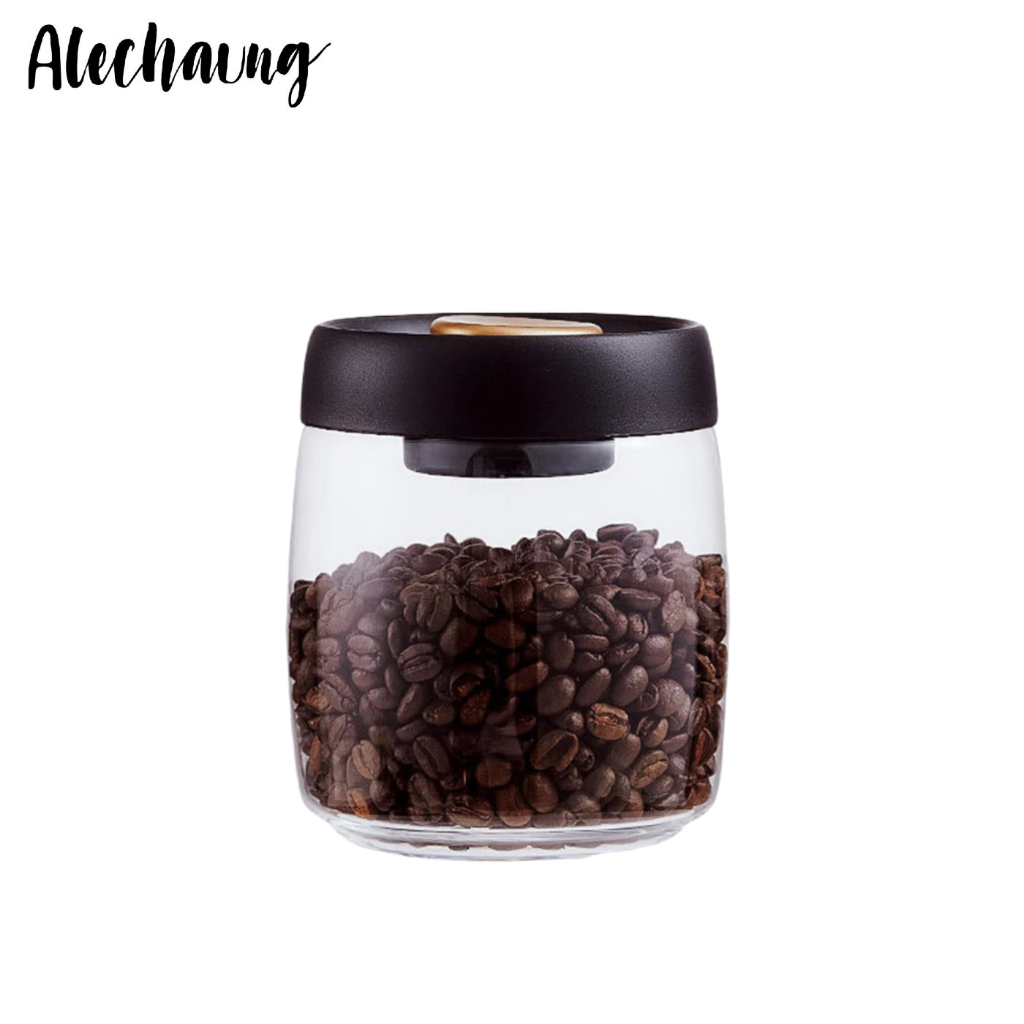 โหลแก้วใส่กาแฟ โหลแก้วสูญญากาศ Glass Coffee Canister พร้อมฝาปิดแน่น ใช้สำหรับเก็บเมล็ดกาแฟ ถั่ว ธัญพืช Alechaung coffee