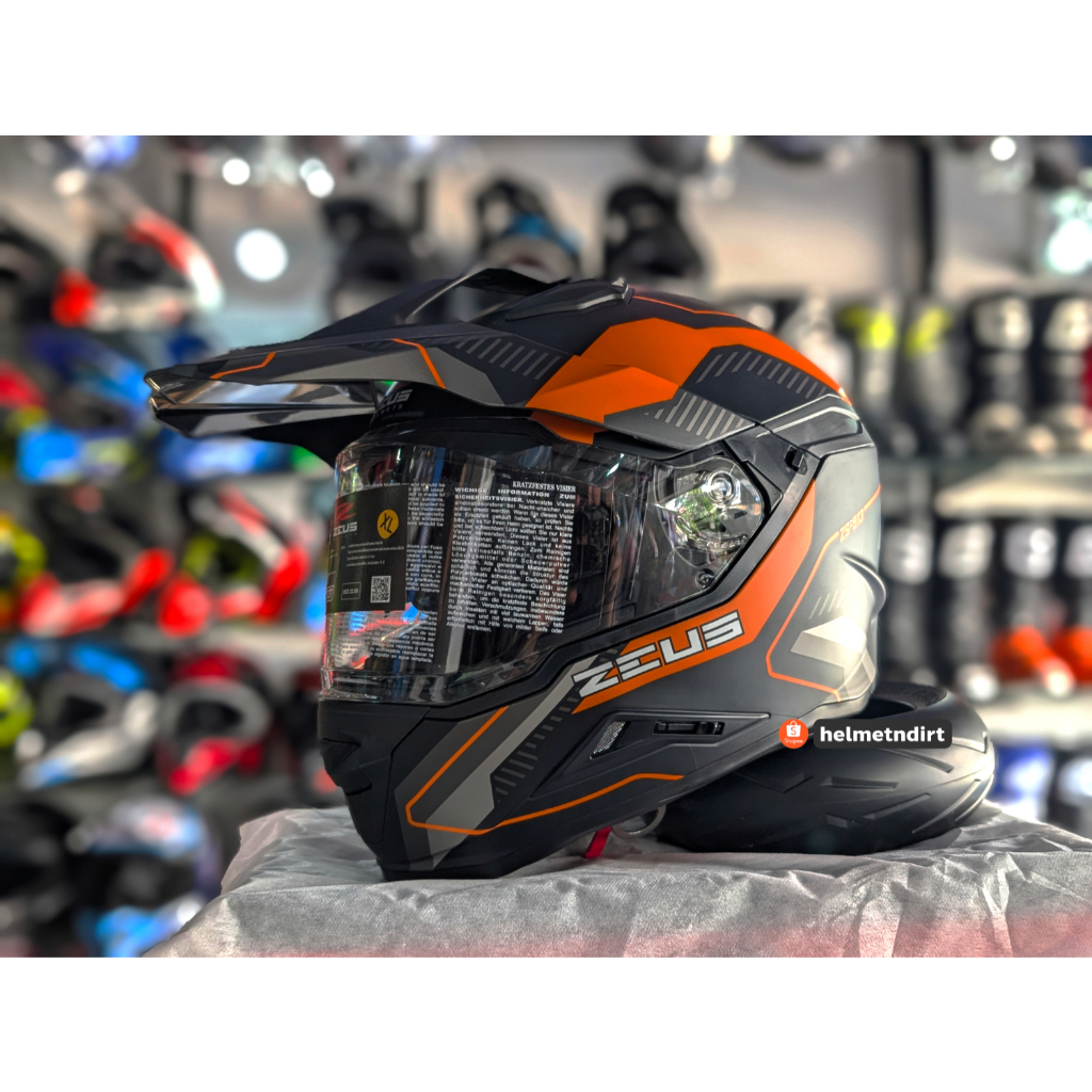 หมวกโมตาด ZEUS รุ่น ZS-913 สีดำด้าน/ส้ม ไซส์ M L XL