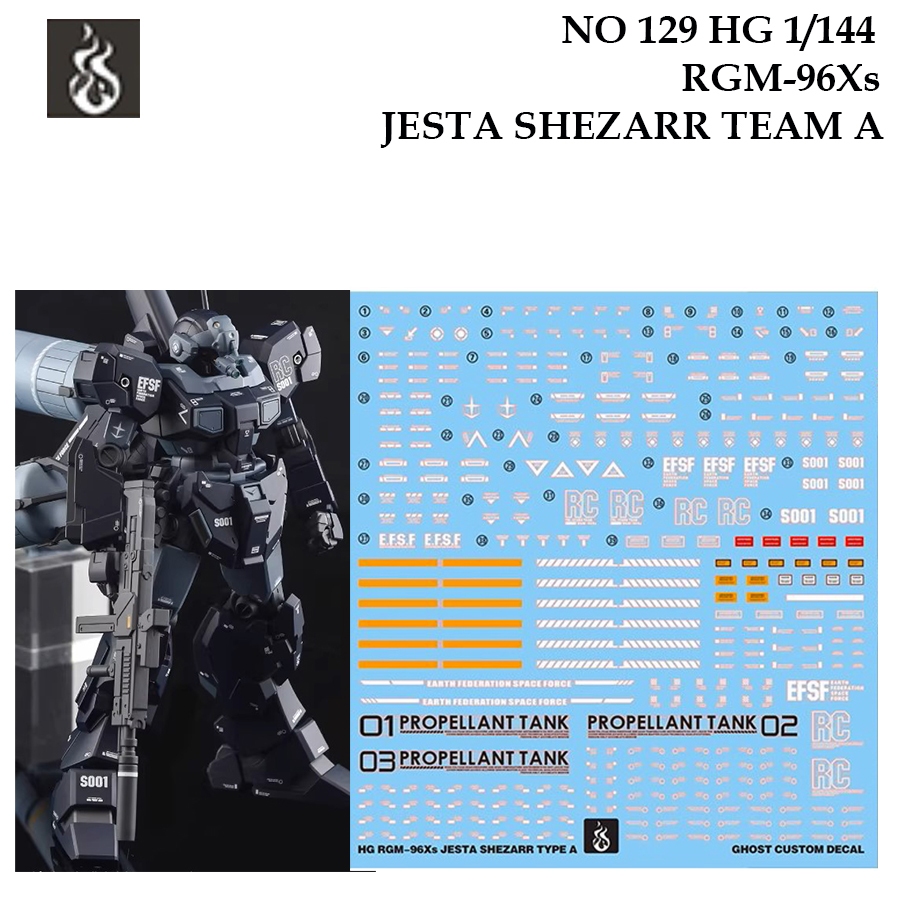 [COPY GHOST]  HG129 HG 1/144 RGM 96 Xs JESTA SHEZARR TEAM A GUNDAM WATER SLIDE DECAL