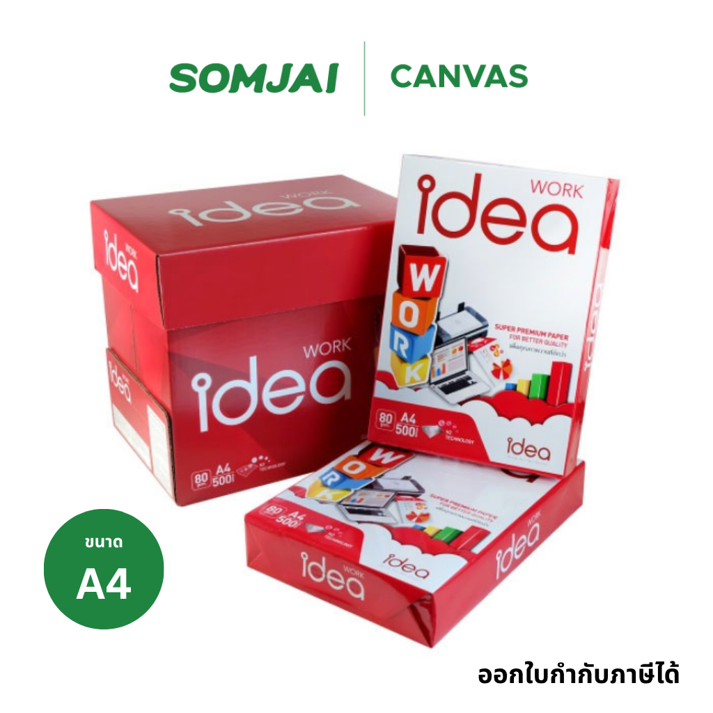 [5 รีม] Idea Work กระดาษถ่ายเอกสาร 80 แกรม A4 500 แผ่น/รีม