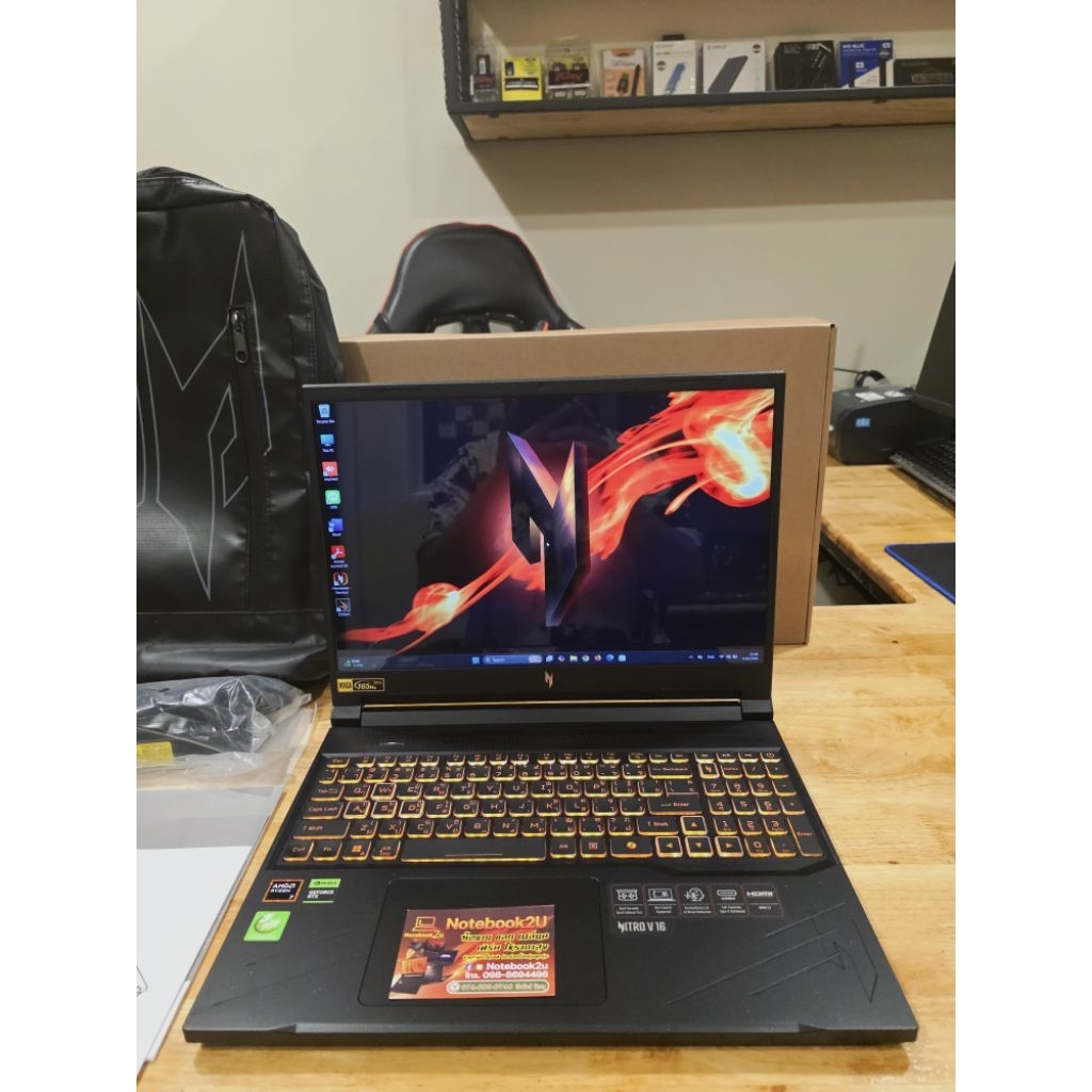 Acer Nitro V16 ANV16-41-R782 (16" 165Hz sRGB100%) R7-8845HS RTX4060 RAM16GB.DDR5 SSD512GB.G4 สภาพนาง