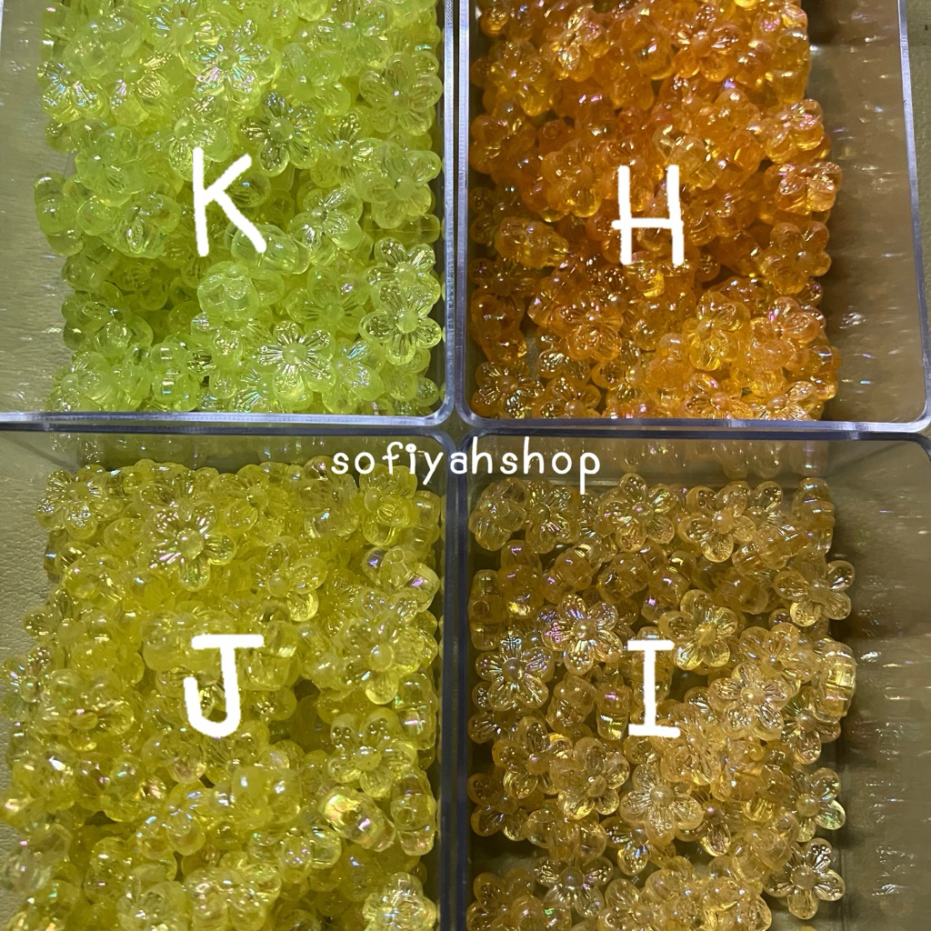 ลูกปัดดอกไม้ คละสี 10 มิล มีหลายสี - รูปที่ 6