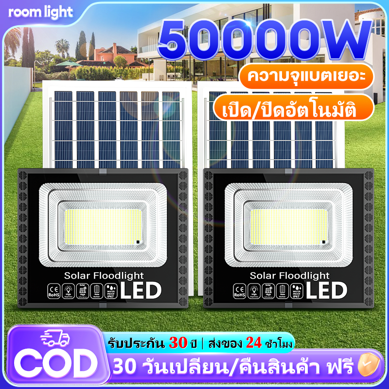 ไฟโซล่าเซลล์ ไฟสปอร์ตไลท์ LED โซล่าเซลล์สปอตไลท์ solar light กันน้ำและกันฟ้าผ่ เปิดปิดอัตโนมัติ
