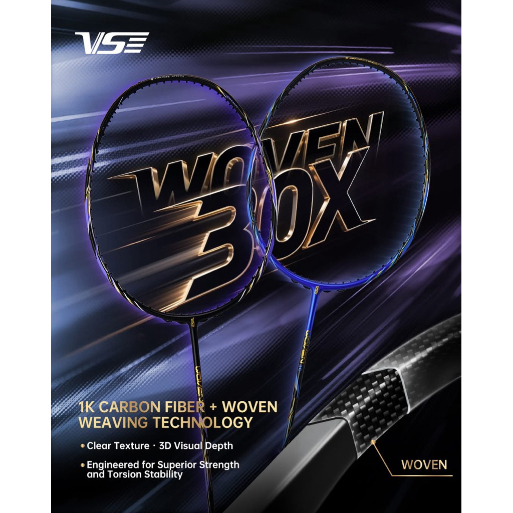 VS  WOVEN30 ไม้แบดมินตัน แถมเอ็น กิ๊บ ซองประกันศูนย์ไทย6เดือน
