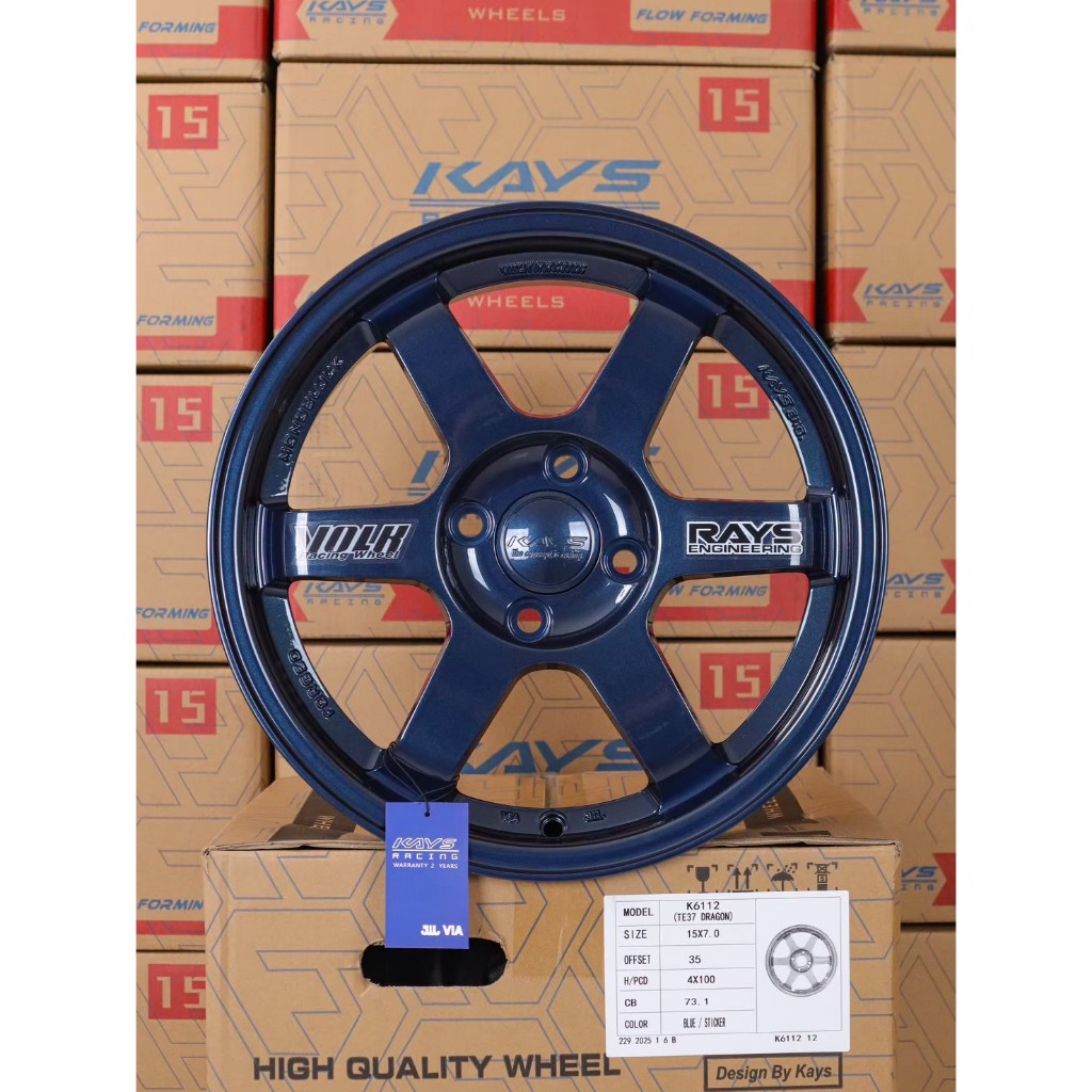 ล้อแม็กซ์ KAYS K6112  7*15นิ้ว 4รู 100  สี BLUE/MATT BLUE