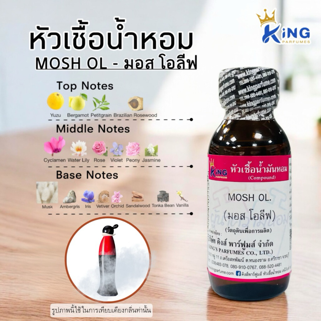หัวเชื้อน้ำหอมแท้30-100ml.กลิ่น MOSH:OL. (มอสชิโน่,มอสโอลีฟ) น้ำหอม หัวน้ำหอม.