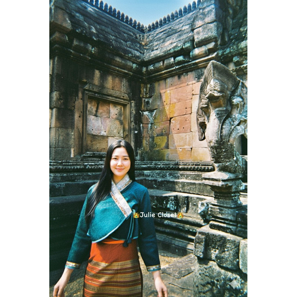 เสื้อปั๊ดทวินส์ล้านนา Julie Closet  เฉพาะเสื้อ 1 ตัว ✂️อัดกาวทั้งผืน เทปทองอลังการ  ✨งานเนียบ งานเรียบหรู ⭐️งานแฮนด์เมด