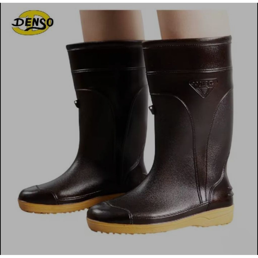 บูทโดนโซ่ 111B สูง12 นิ้ว บูทดำยางพารา Denso นุ่ม เบา ใส่สบาย