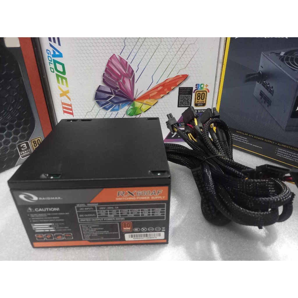 PSU ประกัน 2เดือน Raidmax RX600AF 600W 80+Bronze มือ2 / power supply / พาวเวอร์ซัพพลาย