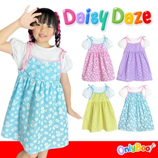 Daisy Daze ชุดเดรสเด็กผู้หญิง 2 ชิ้นติดกัน ลายดอกเดซี่ แขนตุ…
