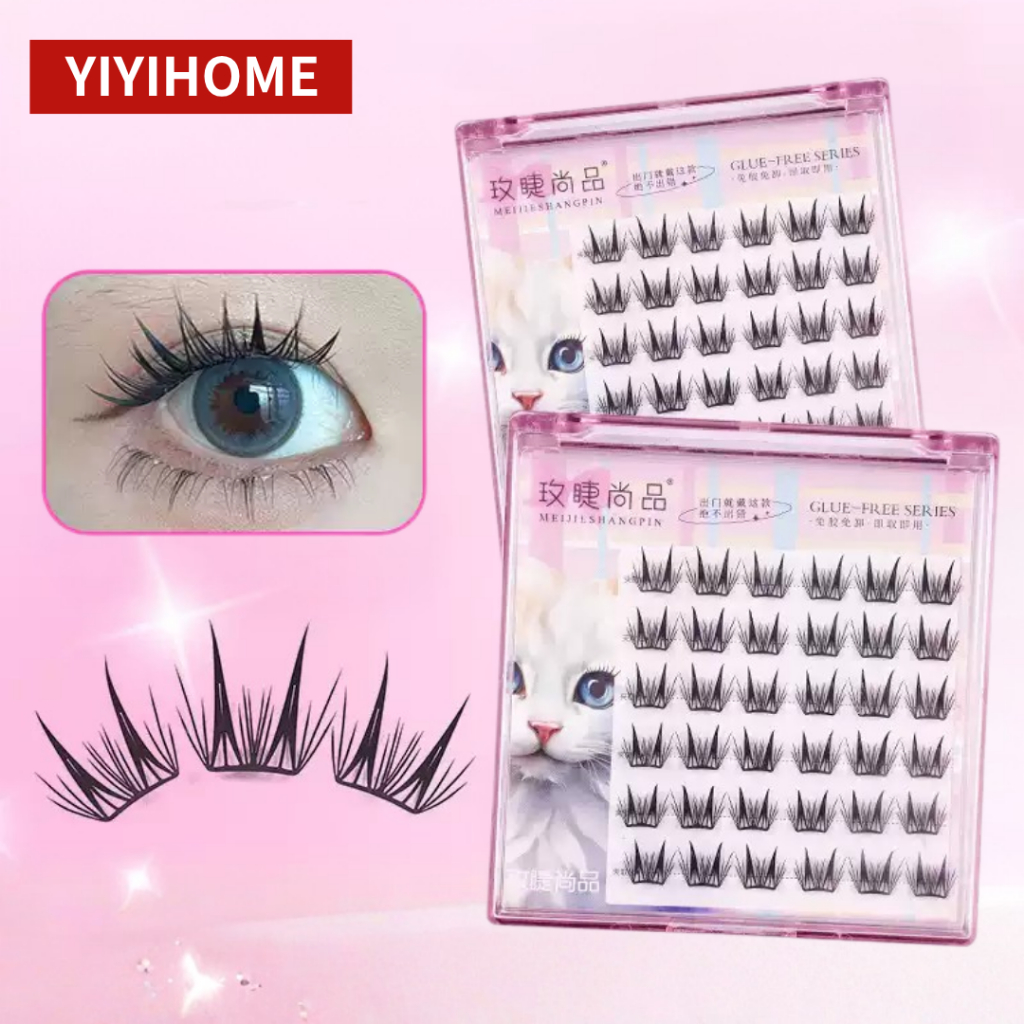 YIYIHOME ขนตา ขนตาปลอม ขนตาปลอมกาวในตัว มีกาวในตัว ใช้งานง่ายไม่ต้องใช้กาวน้ำ ติดง่าย ติดทน