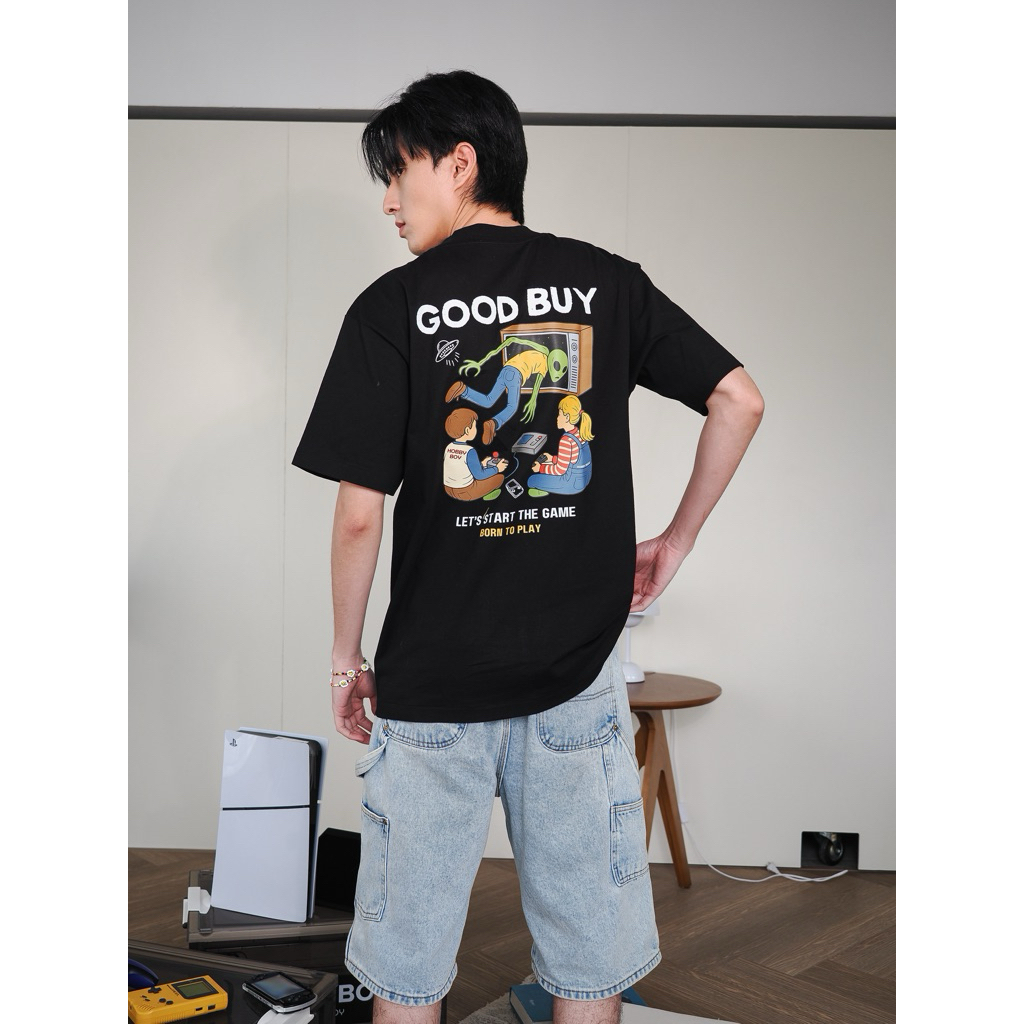 HOBBY BOY - GOOD BUY สีดำ เสื้อยืด Unisex