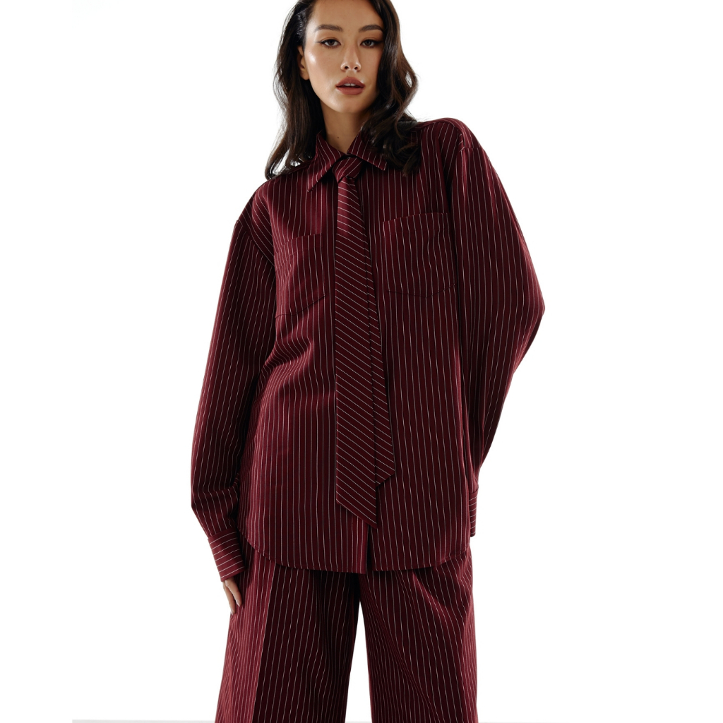 The SRT X16 (TBL298) Striped Shirt with Necktie เสื้อเชิ้ตลายทางพร้อมเนคไท — صورة 7