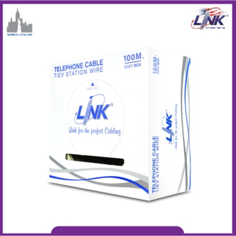 Cable Telephone (100m/Box) LINK (UL-1034) 4 CORE, 22 AWG