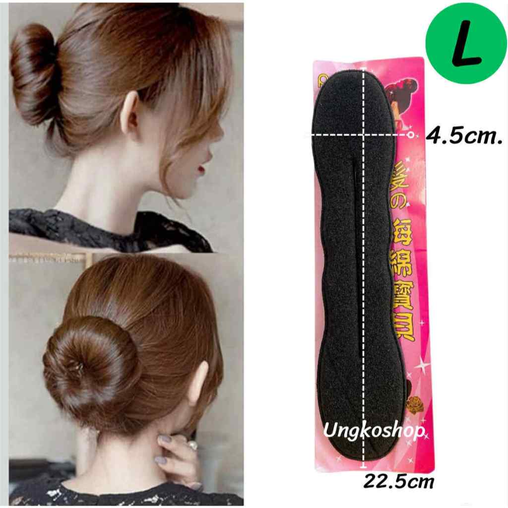 (ใหญ่) ฟองน้ำม้วนเกล้าผมทรงดังโงะ สีดำ พร้อมส่งจากไทย