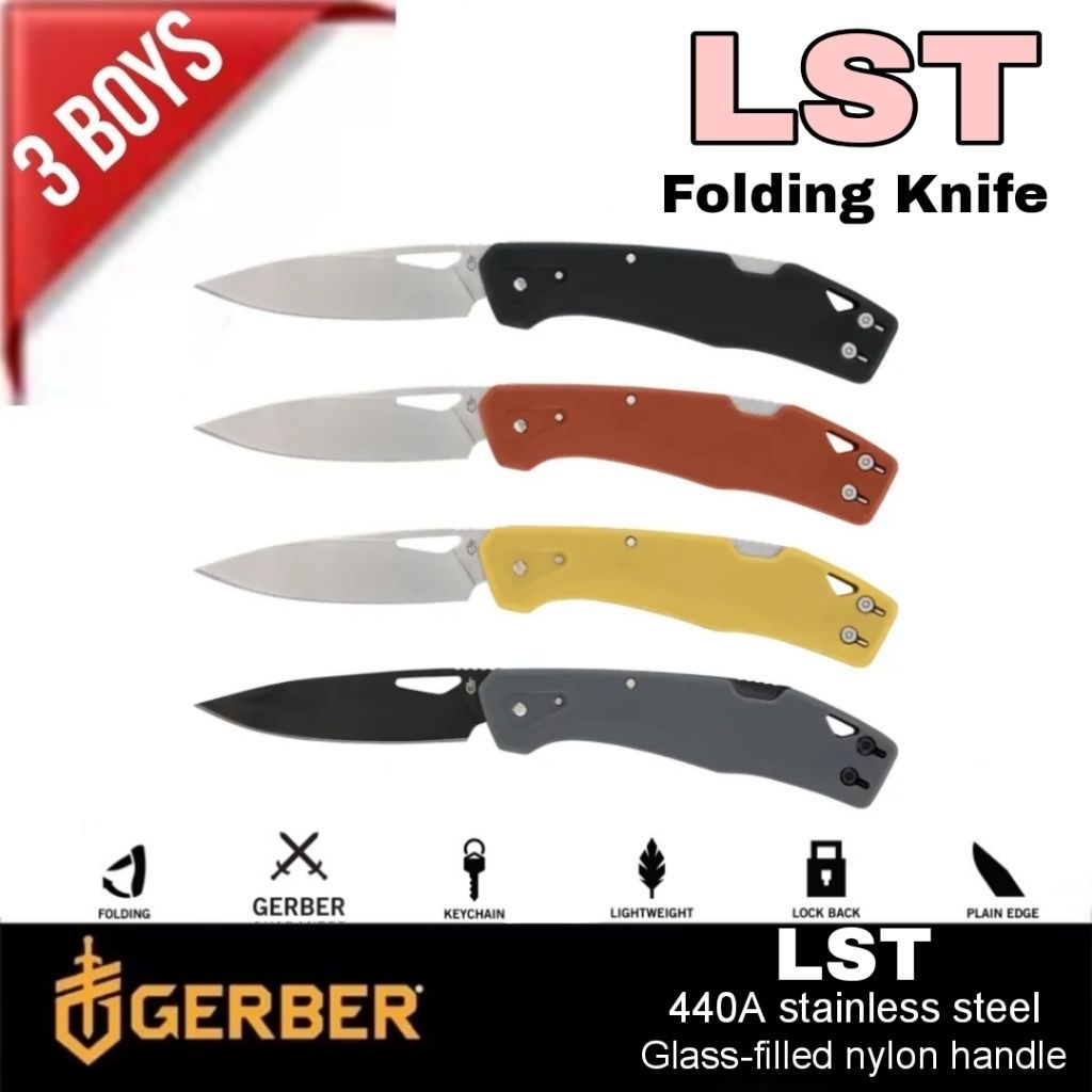 มีด Gerber รุ่น LST Clip Lockback Folding Knife 2.5" Stonewashed Clip Point Blade, GFN Handles ของแท